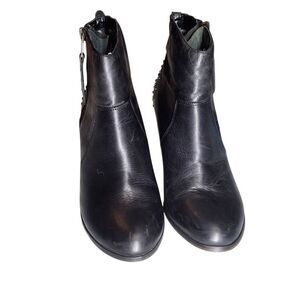 Black Leather Brass Stud Detail Booties Women's 7.5 Viva by Pedag